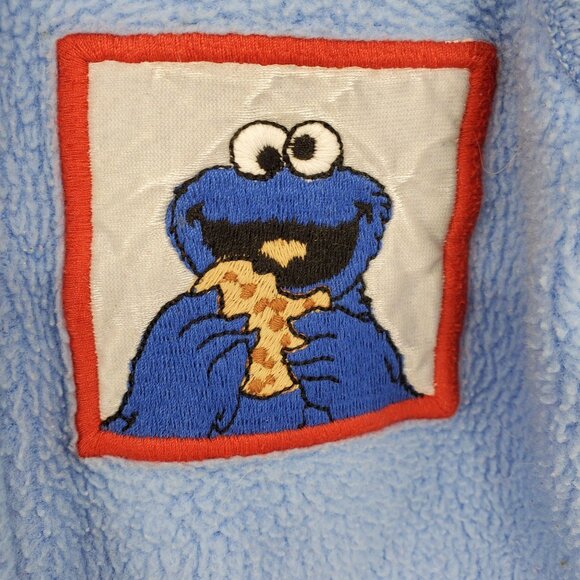 Vintage Sesame Street Blue Fleece Cookie Monster Footie Zip On PJ Pajamas 3T - Picture 2 of 10